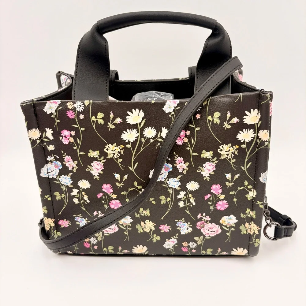 Luv Betsey by Betsey Johnson LBZION Black Floral‎ Satchel Crossbody Bag  NEW
